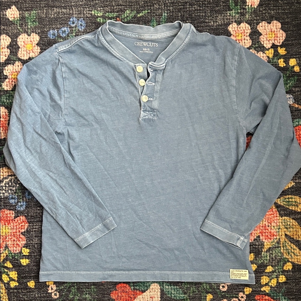 Crewcuts Boys Long-Sleeve Henley, Size Small (6-7)